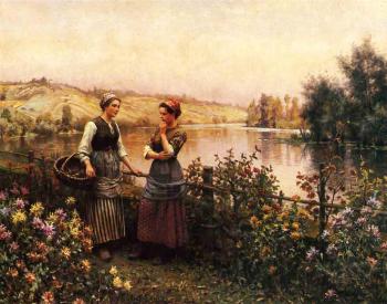 Daniel Ridgway Knight : Stopping for Conversation
